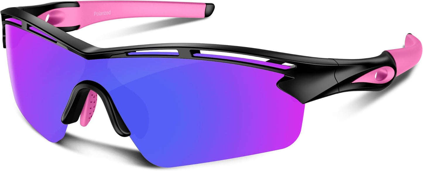 Rosemal Sports Sunglasses Polarized Cycling Sunglasses Running Driving Fishing Hiking for Men Women UV400 TAC TR90