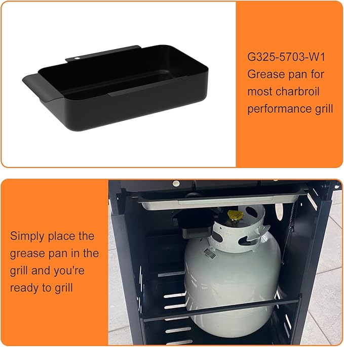 BQMAX G325-5703-W1 Grease Pan for Charbroil 9328812P06 463331221 463365021 463450022 G416-0015-W1, Grease Tray for Charbroil Performance Grill Replacement Parts G325-5703-W1