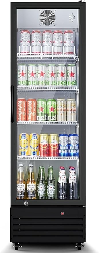BODEGACOOLER 9 Cu. Ft Commercial Beverage Refrigerator,Glass Door Beverage Cooler,Drink Refrigerators for Beer,Commercial fridge Cooler for Beer,Display Beverage Fridge for Bar,Office,Restaurant