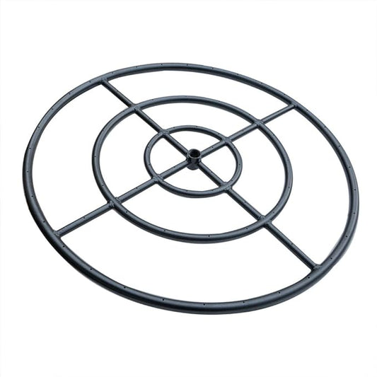 Stanbroil 30in Round Fire Ring for Natural Gas & Propane - Black Steel Fireplace Burner - Indoor & Outdoor, 435,000 BTU Max