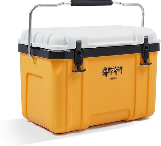 Himalaya 27 Quart 20 Quart Hard Camping Cooler，Ultra-Light Insulated Rotomolded Ice Cooler, Ice Retention with Ice，Portable Ice Chest Box with Handle for Drink Travel Beach Fishing Outdoor