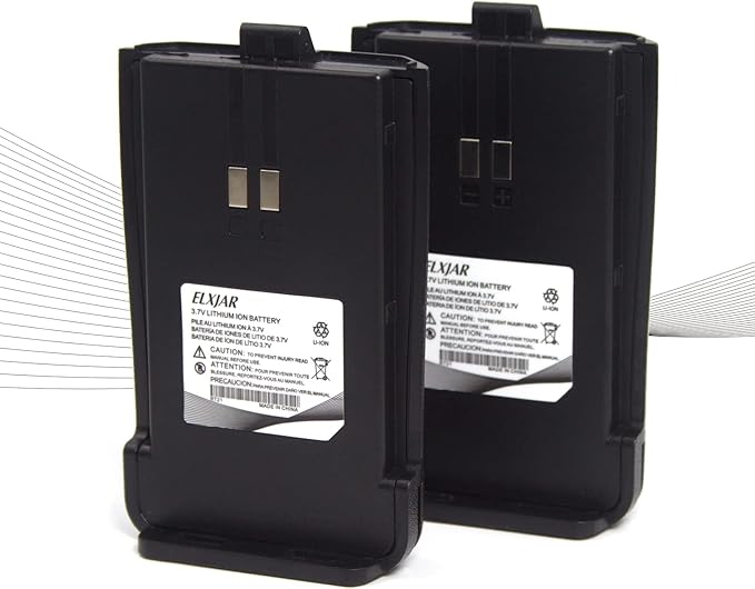 (2-Pack) 3.7V 1000mAh Li-ion Battery Replacement for Retevis RT21, TYT TC-80, TYT T5 Two-Way Radios Walkie Talkies Rechargeable Backup Power Pack