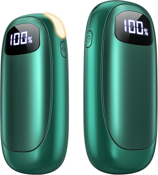 Hand Warmers Rechargeable 2 Pack - Electric Dual-Sided Heating Hand Warmers Max 131℉, 20Hrs Battery Operated Pocket Heater for Raynauds, Golf, Camping, Hunting Essentials, Gifts for Men Women