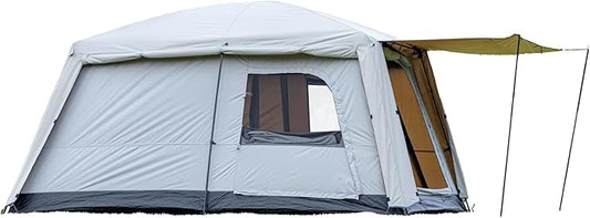 4-6 Person Family Camping Tent, 2 Rooms Living Room Design with Mesh Roof, 150D Waterproof Oxford Fabric, Full-Rainfly Easy Setup Portable Tent for Outdoor