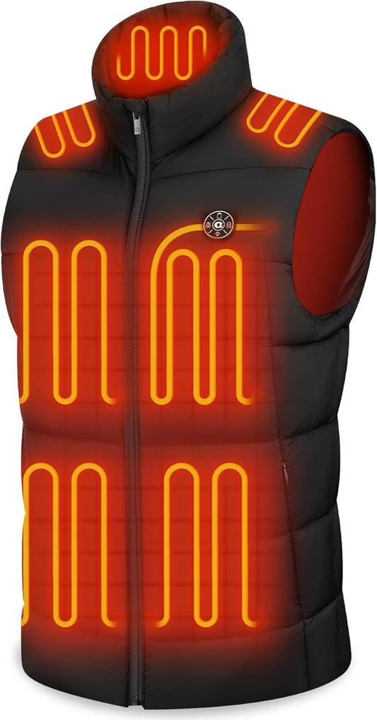 Heated Vest for Men With 16000mAh 7.4V Battery Pack Included, Light Weight 15 Heating Zone Electric Heating Vest