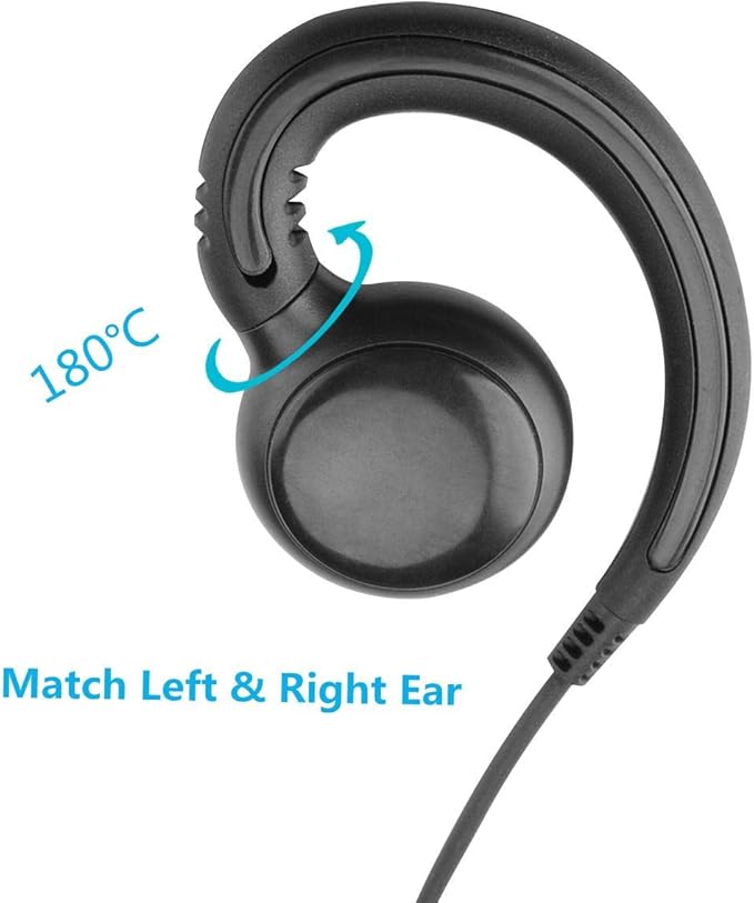 Translucent Acoustic Tube Earpiece PTT/Mic Compatible with Motorola Walkie Talkie (Compatible with SL300-C Style)