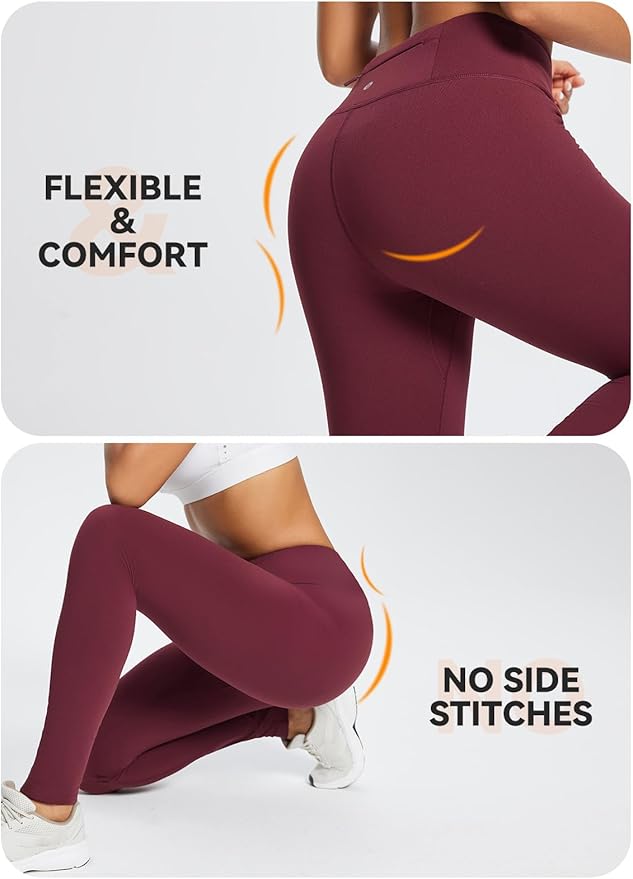 baleaf Women's Fleece Lined Leggings Water Resistant Thermal Winter Warm Tights High Waisted with Pockets Running Gear