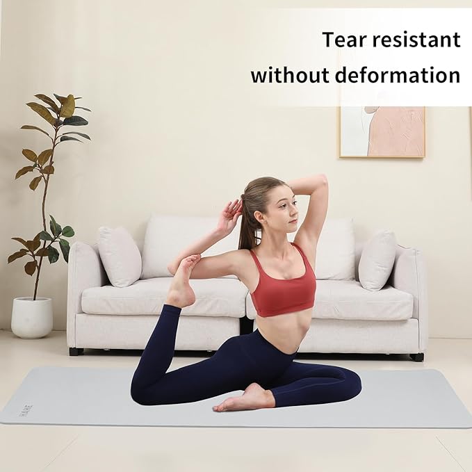 HAHE Yoga Mat Thick (8MM,1/3"), Eco-Friendly POE Non Slip Yoga Mat, High Rebound & Shock Absorption, Anti-Tear & Sweat-Resistant for Yoga, Fitness, Home, Workouts, Large Pilates Mats 72"x24" with Carrying Strap