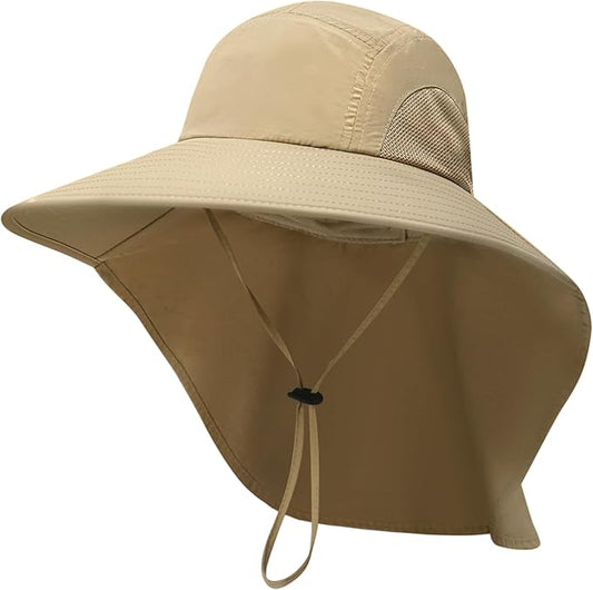 PFFY Sun Bucket Hats for Men Women 3” Wide Brim UPF 50+ Fishing & Beach Hat