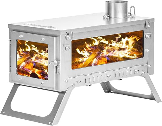 FIREHIKING Ultralight Titanium Stove Thickened TA1 Camping Tent Stove LANK Folding Portable Mini Wood Burning Stove