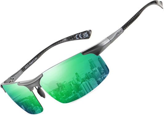 DUCO Mens Sunglasses Polarized Sports Fishing Running Driving Carbon Fiber Sunglasses for Men UV400 Protection DC8277