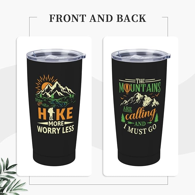 Hiking Gifts for Men, Hiking Tumbler 20oz Stainless Steel Insulated Coffee Travel Mug, Gift for Hiker Outdoor Coffee Cup, Hiker Mountain Tumbler, Hikers Lovers Gift for Birthday Christmas Father's Day