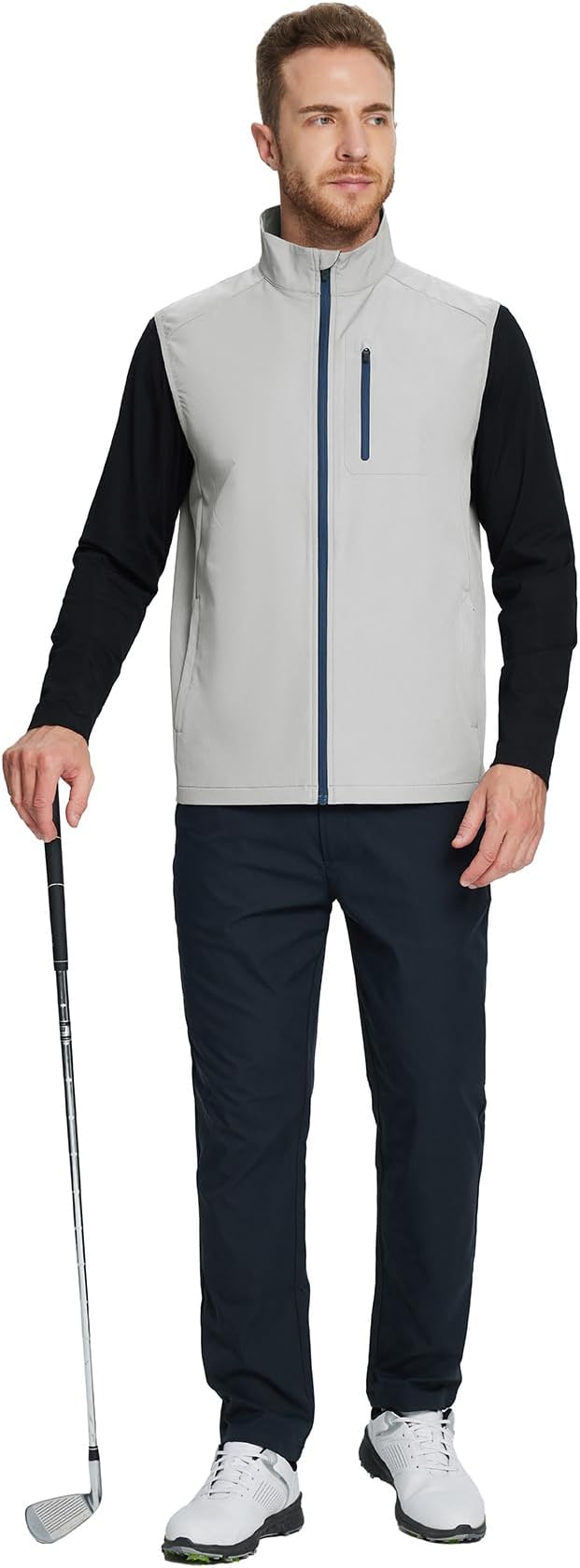 M MAELREG Mens Vests Outerwear Windproof Lightweight Softshell Vests Zip Pockets Sports Sleeveless Jacket Golf Vests for Men