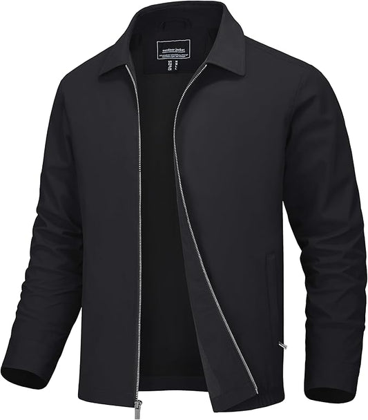 MAGNIVIT Men's Lightweight Jackets Light Windbreaker Full Zip Up Stylish Golf Coat Business Work Casual Dress