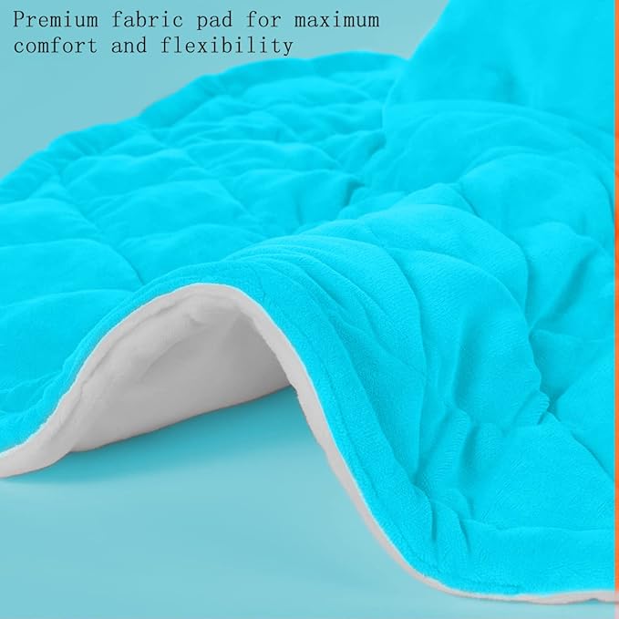 Electric Heating Pad for Neck and Shoulders, Shoulder Heating Pads, Weighted Neck Heating Pad for Pain Relief, 6 Heat Settings Far Infrared Heated Pad with Auto Off (Blue M)