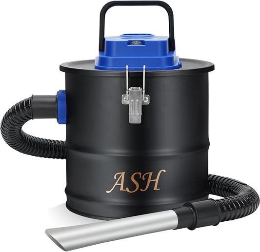 Ash Vacuum Cleaner -2.6 Gallon Fireplace Ash Vac with 800w Powerful Hose Non-Woven Dust Separator | Dry Stove Vacuum for Fireplaces Pellet Grill Wood Stove Fire Pits Blue