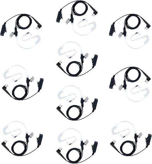 10 PCS CLS1110 Acoustic Tube Surveillance Earpiece/Headset with PTT and Mic for Motorola Walkie Talkie RDM2070d CP200 CP200d CLS1410 CLS1413 CLS1450 Radio