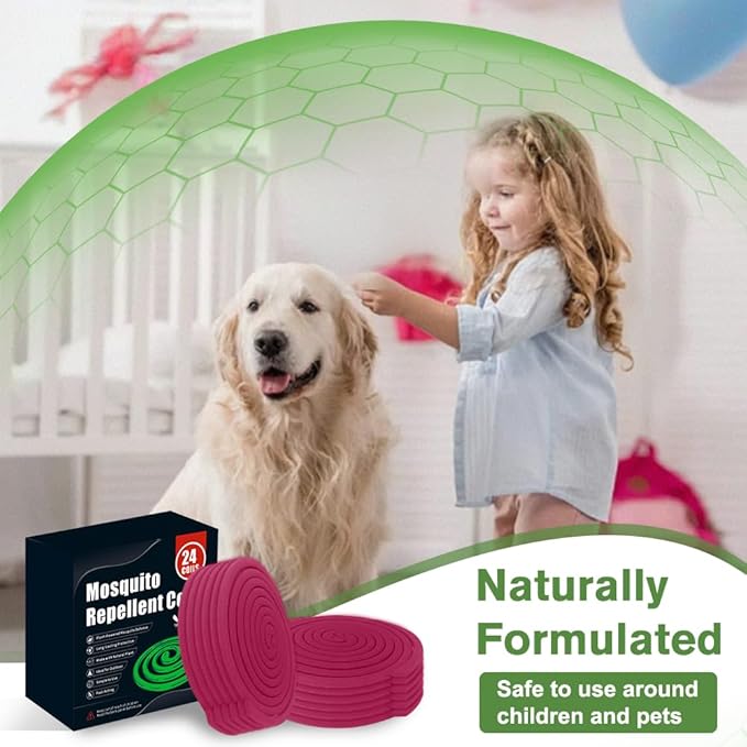 24 Mosquito Coils with 6 Metal Stands, 6-8 Hours/Burn Mosquito Repellent Outdoor Patio, Garden, Camping & Backyard Mosquitoes Repelling, Natural Mosquito Repellent Coils Safe for Kids & Pets