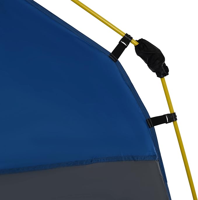 4 Person Pop Up Tent - Instant Setup Automatic Hydraulic Camping Tent for Family, 3-Season Waterproof Shelter with Windows & Carry Bag - Lightweight for Travel, Backpacking (Blue)