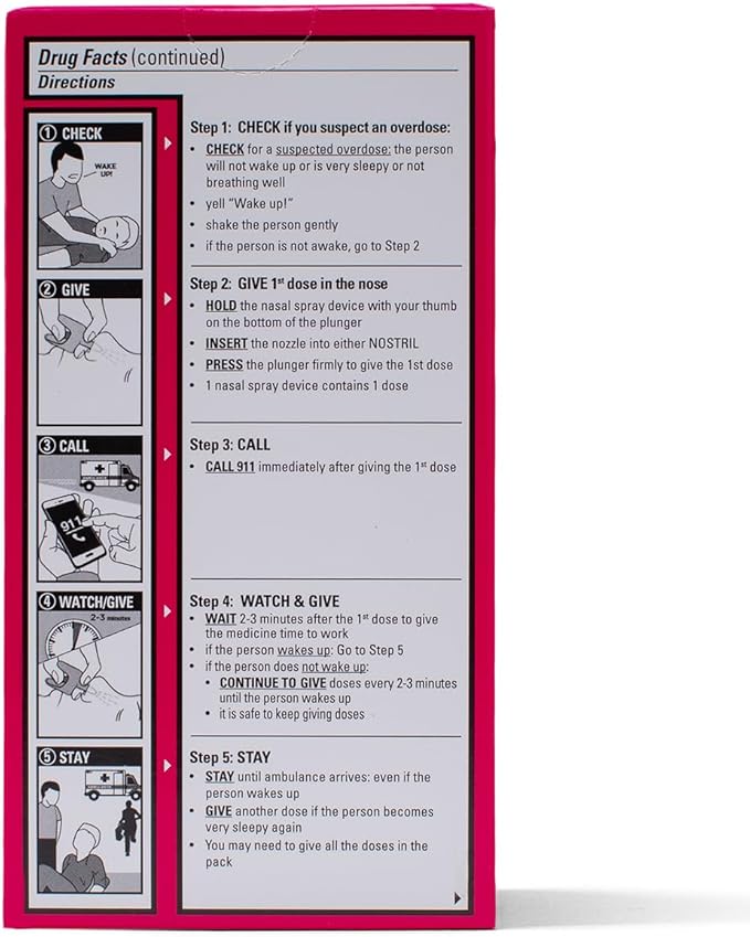 NARCAN Nasal Spray 4 mg, Emergency Treatment of Opioid Overdose, 2 Single-Dose Devices