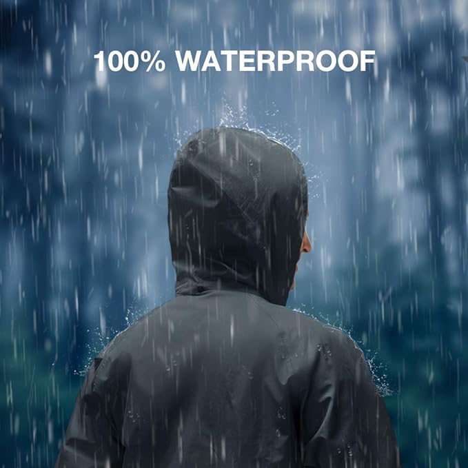 TIDEWE Rain Suit, Waterproof Breathable Lightweight 2 Pieces Rainwear
