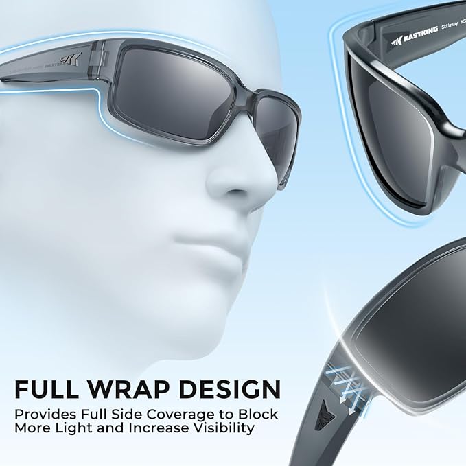KastKing Skidaway Polarized Sport Sunglasses for Men and Women,Ideal for Driving Fishing Cycling and Running,UV Protection