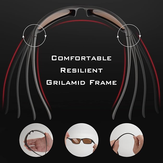 KastKing Kateel Polarized Sport Sunglasses for Men and Women, Ideal for Driving Fishing Cycling and Running,UV Protection