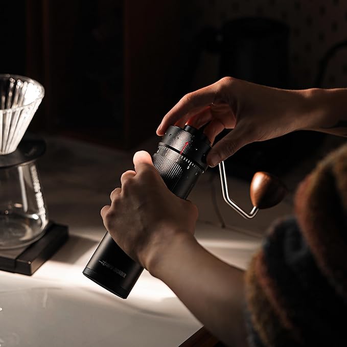 MHW-3BOMBER R3 Manual Coffee Grinder with CNC Stainless Steel Conical Burr and 5 Screen for French Press, Drip, Espresso, External Adjustable, Hand Coffee Bean Grinder with Magnetic Bin, G5847B-OS