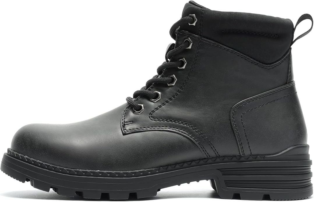 ANJOUFEMME Combat Hiking Boots for Women- Ladies Casual Outdoor Ankle Work Boots Lightweight Lace up Winter Shoes for Backpacking Trekking Walking