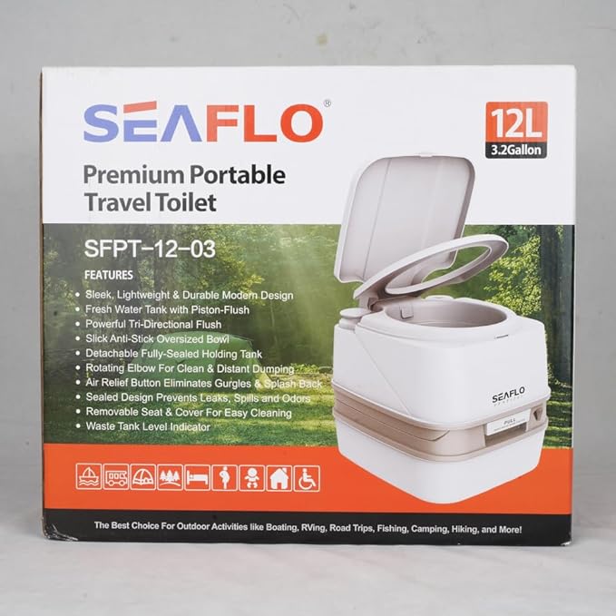 SEAFLO 3.2 Gallon (12L) Premium Portable Travel Toilet