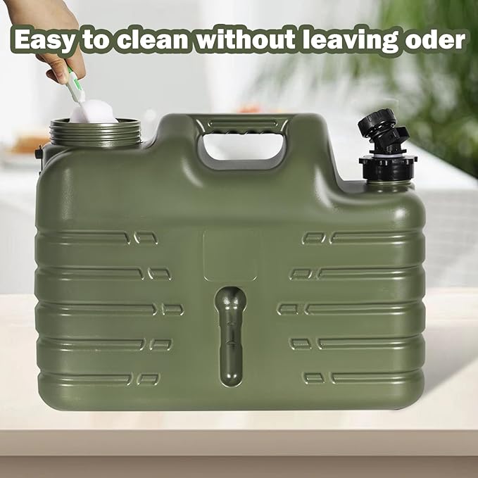 REDCAMP 4 Gallon/15L Portable Water Container with Spigot, Camping Water Jugs, Water Tank, Portable Emergency Water Storage for Camping, Car, Hiking&Hurricane Supplies, Green