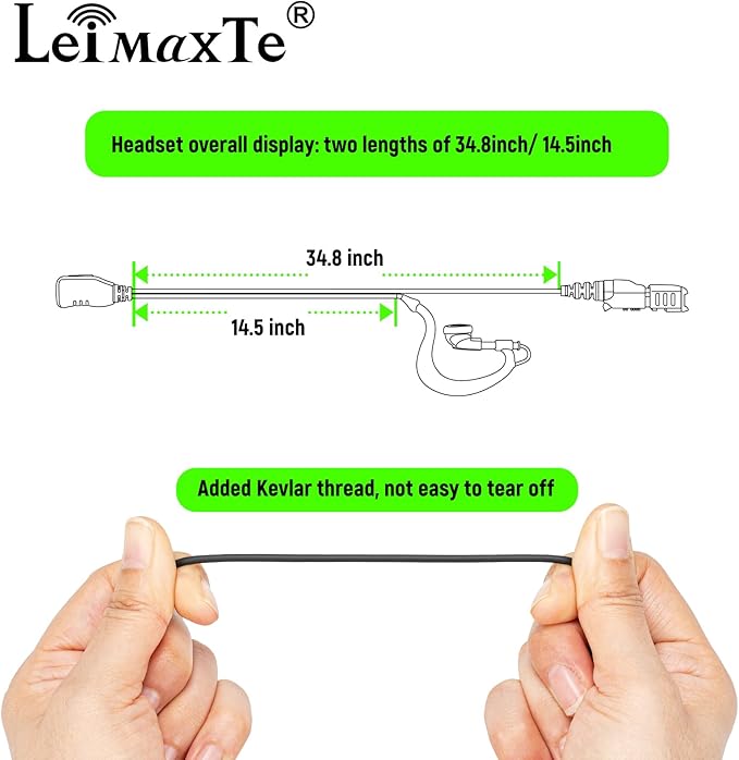 XPR 3550e G Shape Earpiece Compatible with Motorola XPR 3300e (3300 3500) Headset High Strength Connector