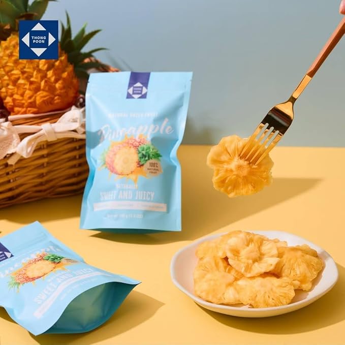 Natural Dried Pineapple – Premium Quality, Naturally Sweet & Juicy, Soft & Chewy, Gluten-Free, Vegan, Healthy Snack Option, High in Vitamins, 21OZ (600gram) – Authentic Taste of Thailand (Pack of 6)