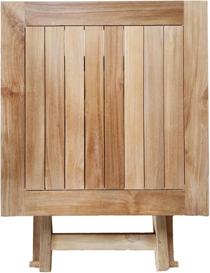 Teak Wood Folding 20”-Inch Outdoor Coffee Table - Perfect for Camping & Outdoor Entertaining - Ideal for Backyard, Front Porch, Balcony (Square)