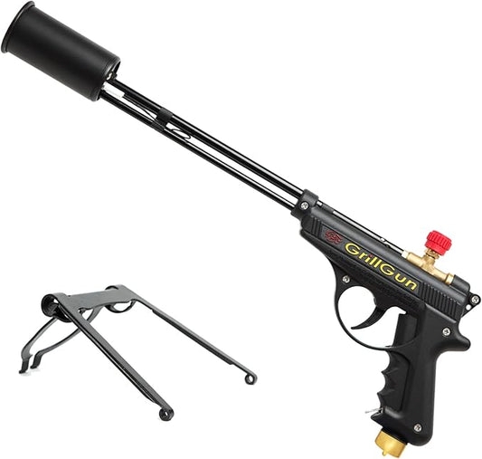 Grillblazer GrillGun Handheld Propane Torch – 400,000+ BTU Flame Torch for Instant Charcoal Ignition, Outdoor Cooking, Firepits, Camping, BBQ – Portable High-Power Blowtorch With Stand