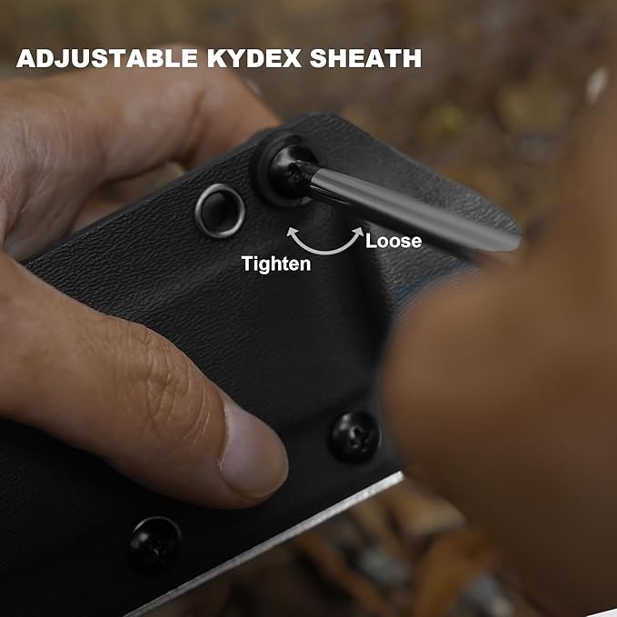 Kizer Polaris Fixed Blade Knife, 4.23" AEB-L Steel Camping Knife with Black Micarta & Brown G10 Handle, Outdoor Survival Hunting Bushcraft Knives with Adjustable Sheath & Sharpener, 1100A1