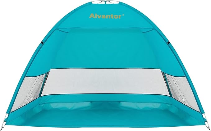 Alvantor Beach Tent Beach Umbrella Outdoor Sun Shelter Cabana Automatic Instant Pop-Up UPF 50+ Portable Beach Shade Camping Fishing Hiking Canopy Easy Set Up Light Weight Windproof for 2-3 Person