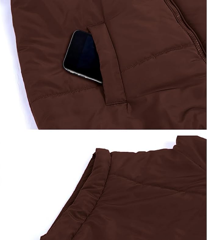 Ainangua Women's Puffer Vest Stand Collar Zipper Sleeveless Jackets Winter Lightweight Vests Warm Padded Jacket Coat