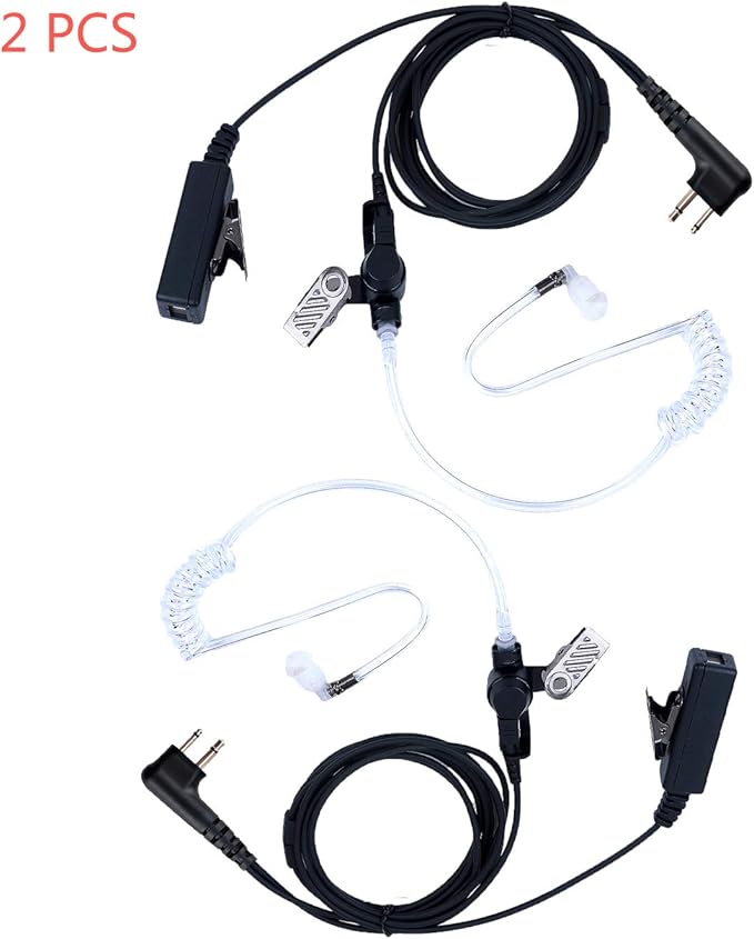 2 Pcs 2-Wire Surveillance Acoustic Tube Walkie Talkie Earpiece/Headset Compatible with Motorola Radio CP200 CP200d CLS1410 CLS1110 CLS1413 GP2000 XU1100 PRO1150 MU12(2 PCS)