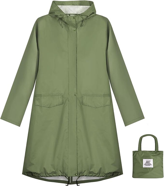 ANYOO Waterproof Rain Poncho Lightweight Reusable Hiking Hooded Coat Jacket for Outdoor Activities