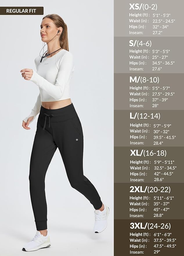 baleaf Women's Fleece Lined Pants Water-Resistant Sweatpants Winter Thermal Ski Hiking Running Joggers