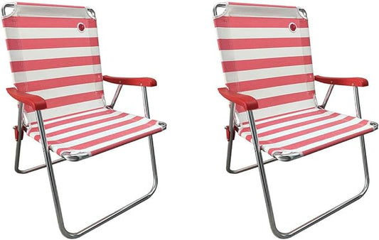 OmniCore Designs New Standard Folding Chair (2 Pack) - Red/White