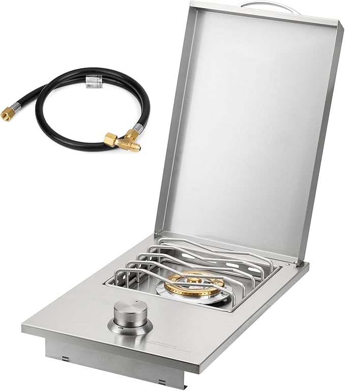 Stanbroil Built-in Stainless Steel Side Burner for Outdoor Kitchen - Liquid Propane Only