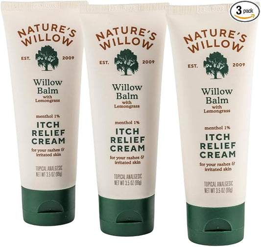 Nature's Willow Itch Relief Lotion with White Willow Bark for Soothing Skin | Natural Anti Itch Lotion Provides Relief from Bug Bites, Rash, Sunburn and More | Made with Essential Oils | 3.5oz (3)