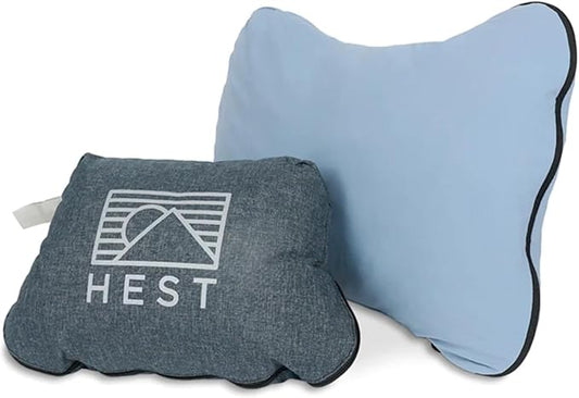 HEST Camping Pillow - Temperature Resilient, Memory Foam, Packable Travel Pillow