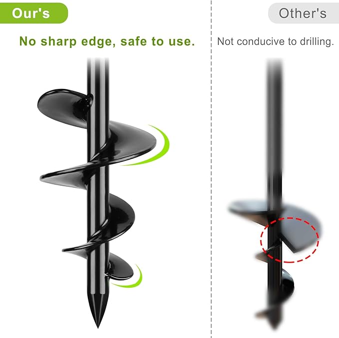 Heavy Duty 15" Dog Tie Out Stake, 360° Swivel, No Tangle, Easy Install, for Large Dogs up to 220lbs, Perfect for Yard, Camping, Beach (Black)