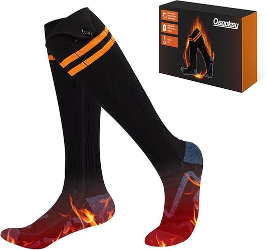 Electric Heated Socks for Men & Women - 6000mAh Rechargeable, Up to70 °C Large Heating Area, 8H Heat, Washable for Skiing, Hunting, Camping
