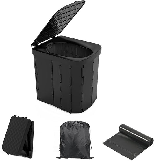 Portable Camping Toilet for Adults - Hapoon XL Portable Folding Toilet with Lid,Travel Portable Potty for Adults,Porta Potty Car Toilet
