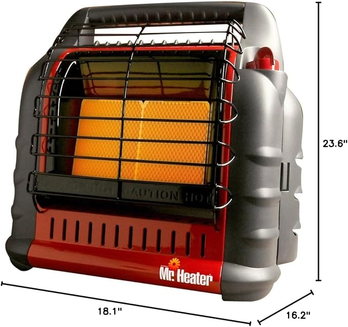 Mr. Heater Portable Big Buddy Propane Heater - 10-Ft Hose & Tank Adapter Bundle - Indoor/Outdoor Use - 4,000, 9,000 or 18,000 BTU (3 Items)