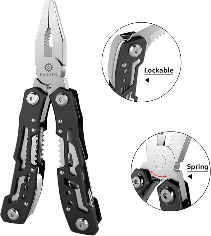 2 Pcs 14-In-1 multi tool pocket knife, Multi tool with Safety Locking- Stainless Steel,